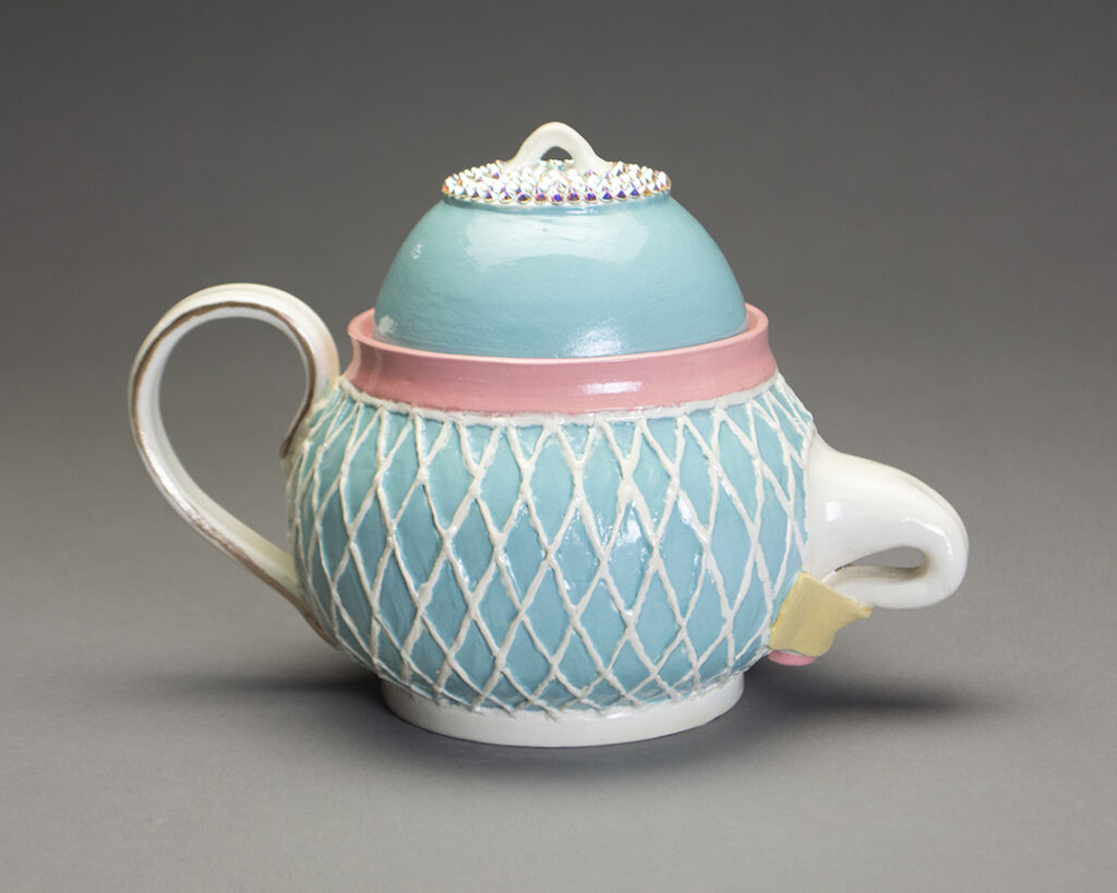 photo of Tucked Teapot Blue by Connor Czora at Sandy Spring Museum Makers Among Us Exhibit