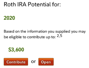 Fidelity's Roth IRA Calculator Results