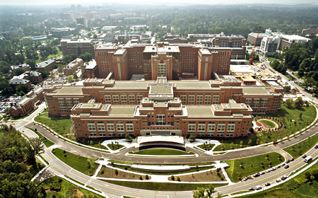 aerial photo of NIH in Bethesda