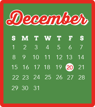 December 2019 calendar