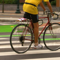 photo of bike rider on bike to work day