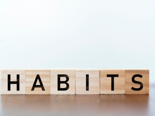 photo of work habits written in wooden blocks