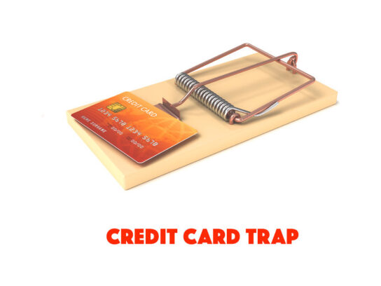 photo of a credit card in a mouse trap