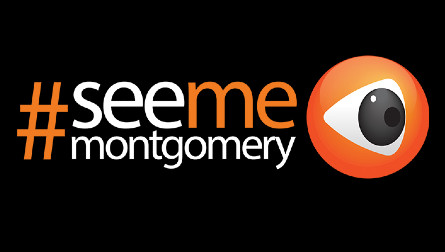 graphic with the words see me montgomery