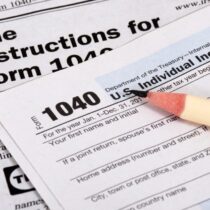 photo of IRS Form 1040 with a pencil