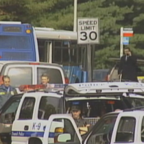 photo of police activity following shooting by sniper