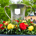 photo of trophy at the 2022 Wells Fargo Championship with an 8 under par at TPC Potomac at Avenel Farms