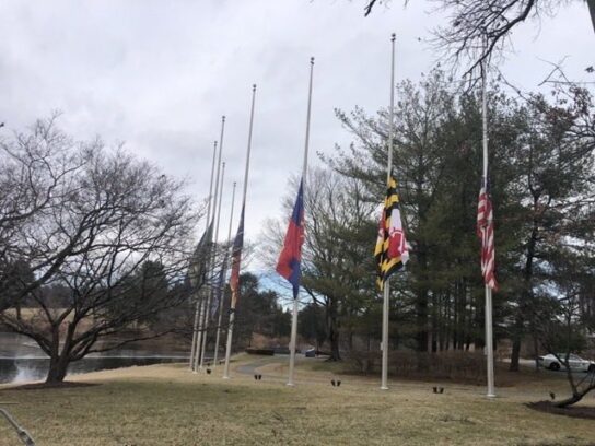 photo of Flags lowered at public safety headquarters