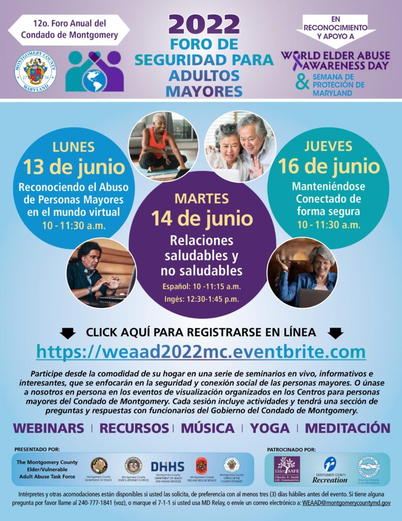 World Elder Abuse Day flyer (Spanish)
