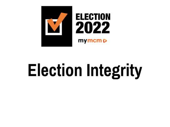 graphic for election integrity topic in candidates forum
