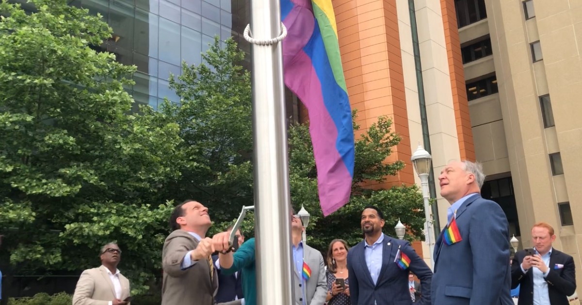 Pride Flag Raised Outside Executive Office Building in Rockville ...