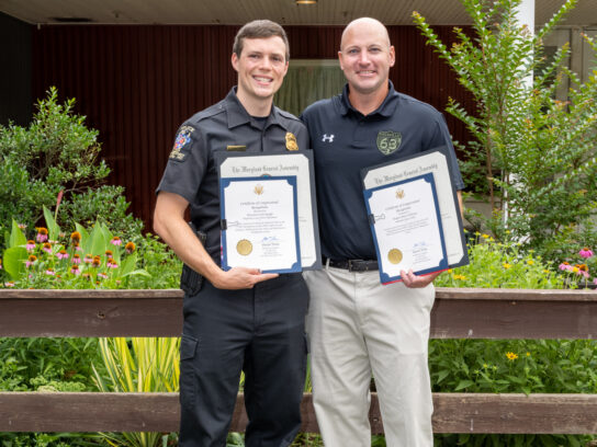 photo of MCPD Scott Koogle and Maryland State Trooper Brian DeHaven