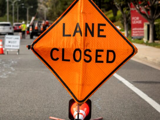 "Lane Closed" Sign
