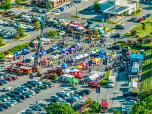 aerial photo of National Night Out event in Olney Aug 2, 2022 by Tim Pruss