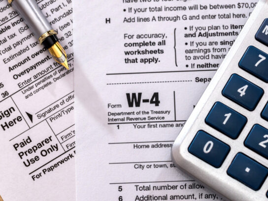photo of tax form w-4