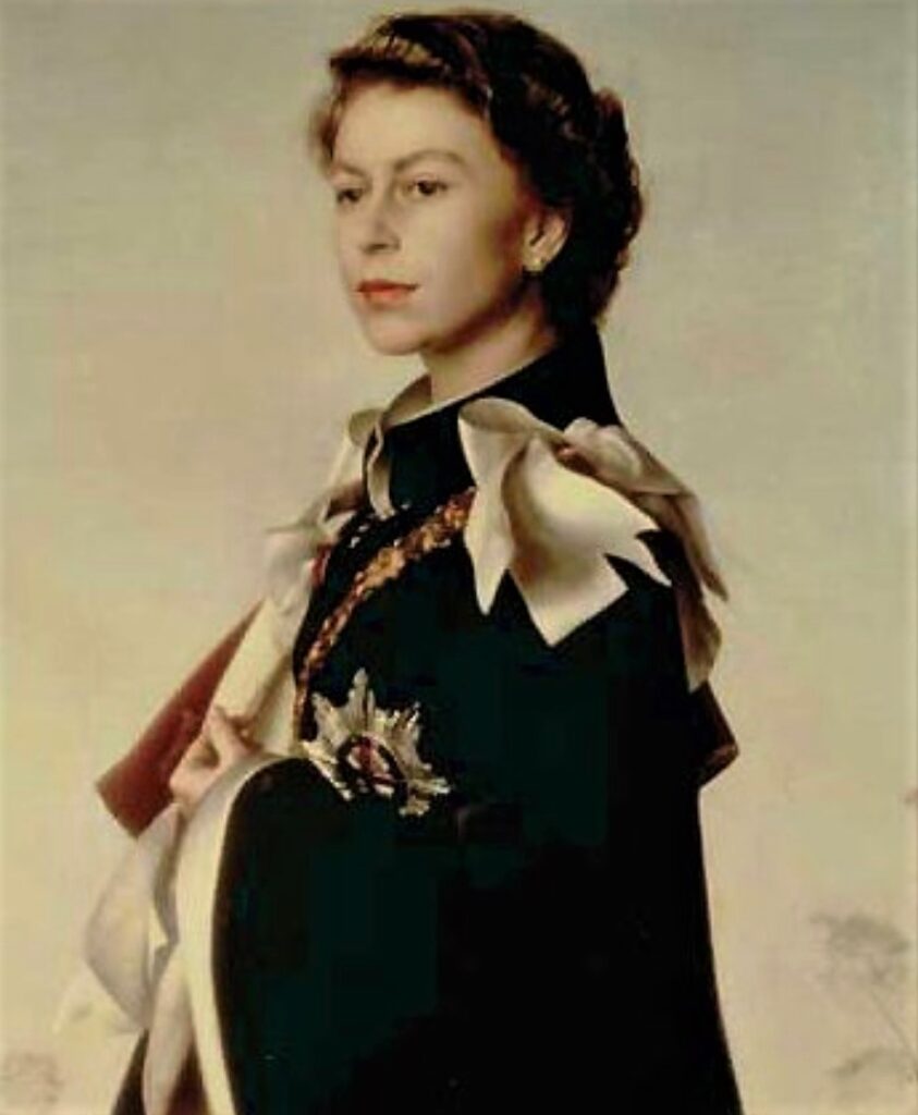 portrait of Queen Elizabeth II done in 1954