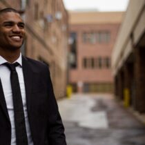 photo of man in suit outside