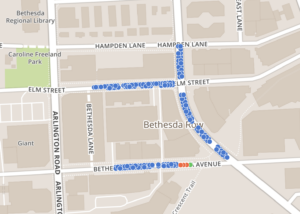 A map of the Bethesda Row Arts Festival