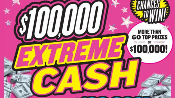 Maryland lottery Extreme Cash scratch off ticket