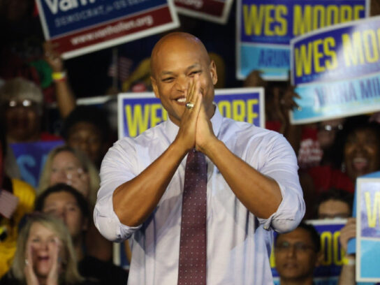photo of Wes Moore at nov 7 2022 political rally with Biden