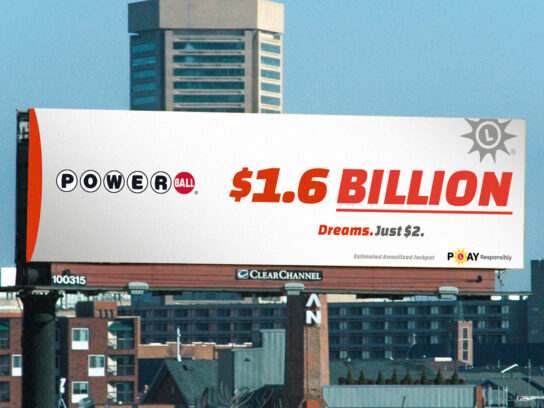 photo of Powerball billboard in Baltimore with $1.6 billion
