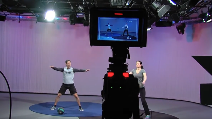 photo of exercise program being recorded