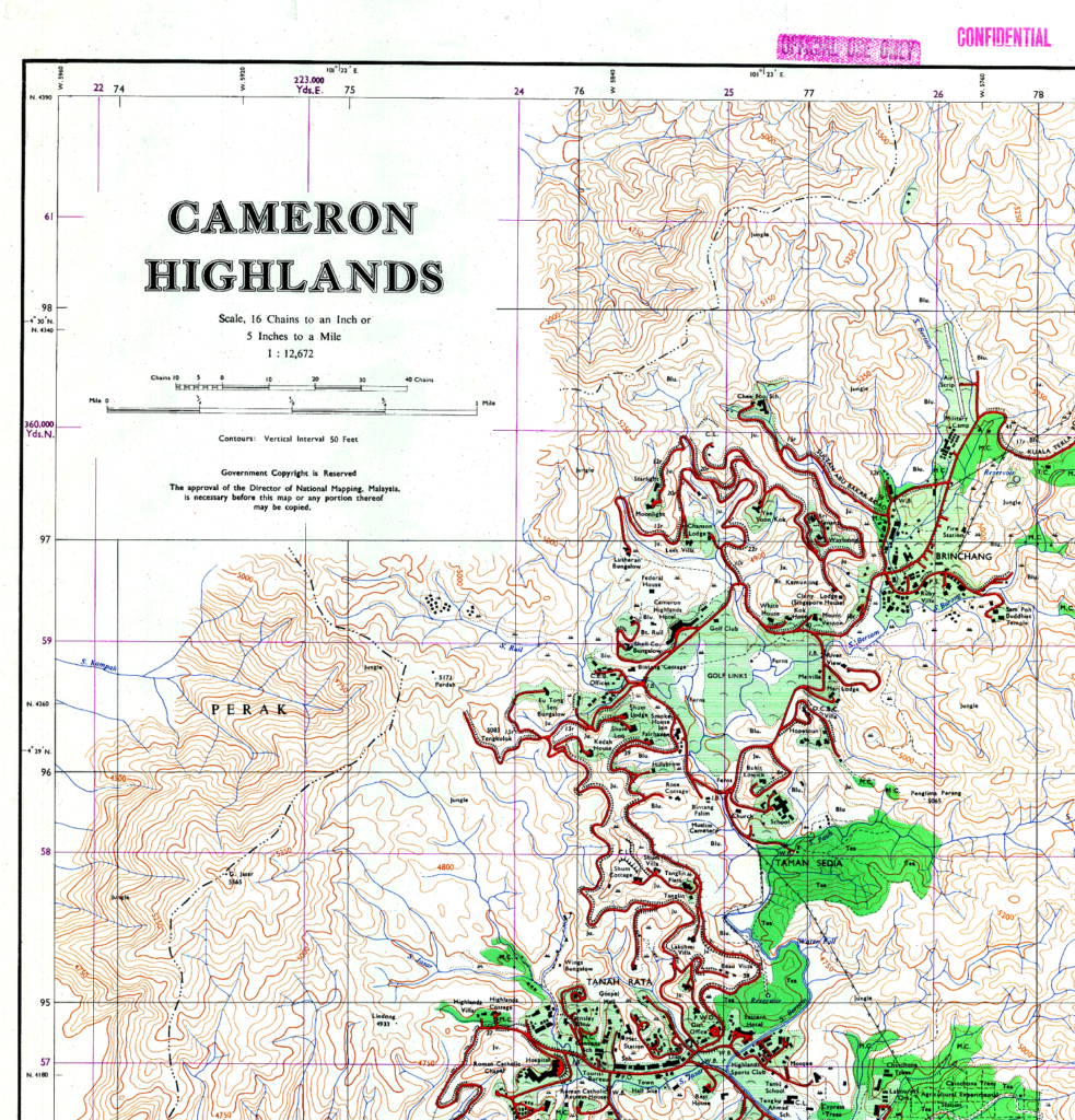 1963 Map of the Cameron Highlands