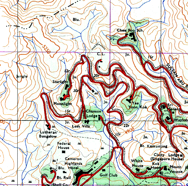 closeup of the search area on the map