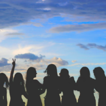 photo of 7 women in silhouette