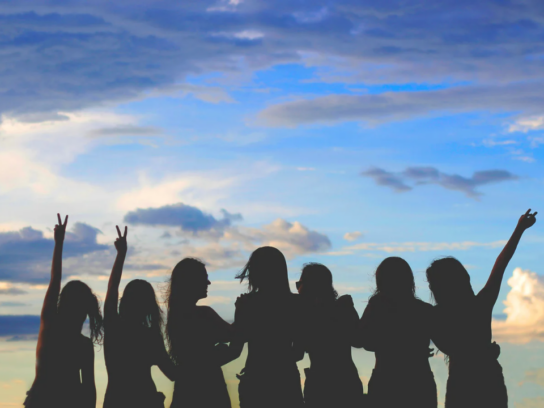 photo of 7 women in silhouette