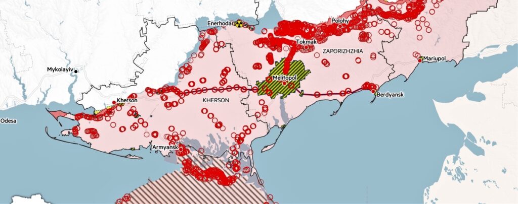 map of Russian defenses in Ukraine