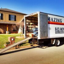 moving van in front of home