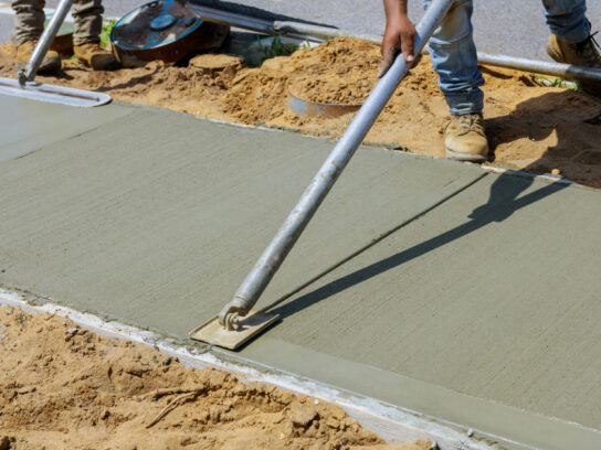 photo of sidewalk construction