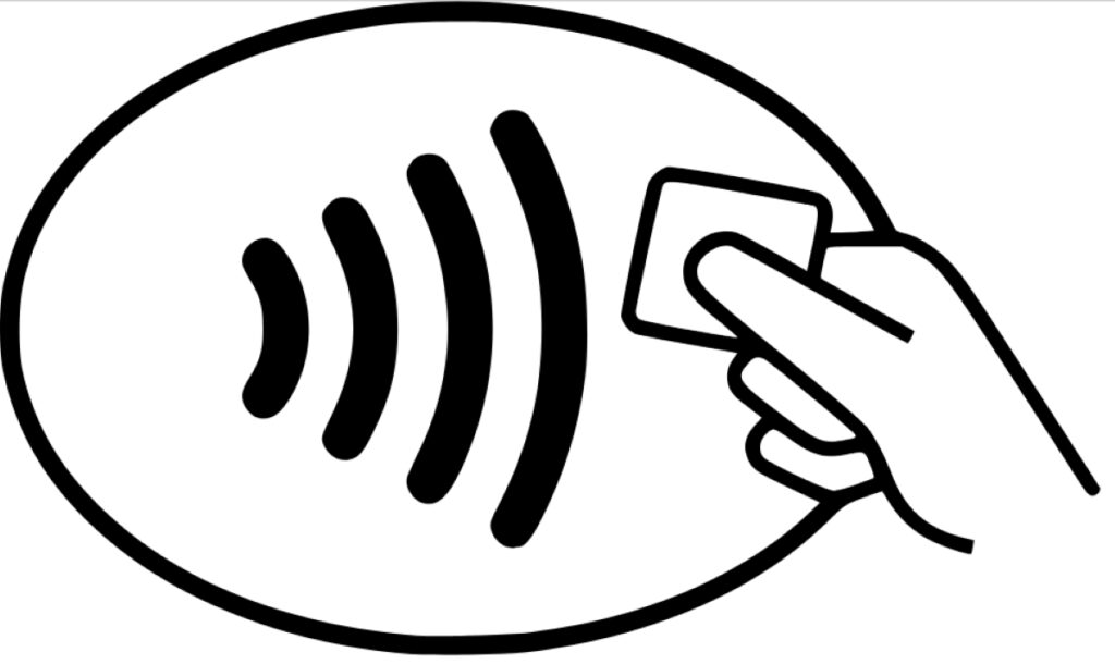 photo of "tap to pay" symbol on credit card