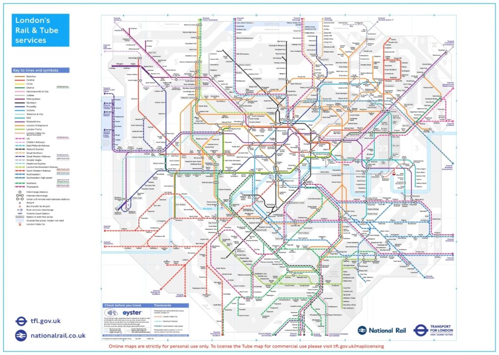 photo of london rail and tube map