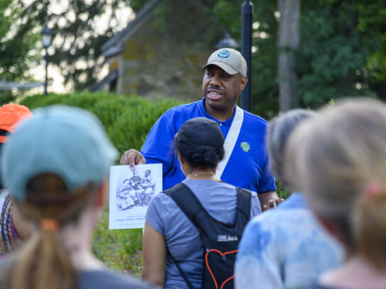 photo of group on guided hike of underground railroad