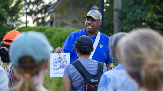 photo of group on guided hike of underground railroad