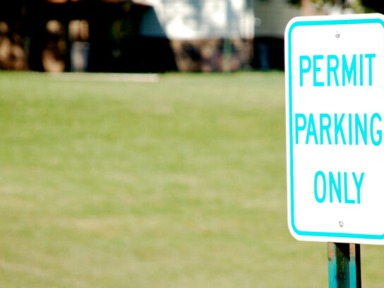 photo of permit parking only sign