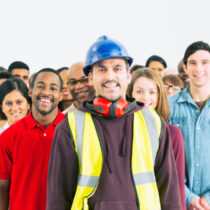 photo of construction worker and other workers