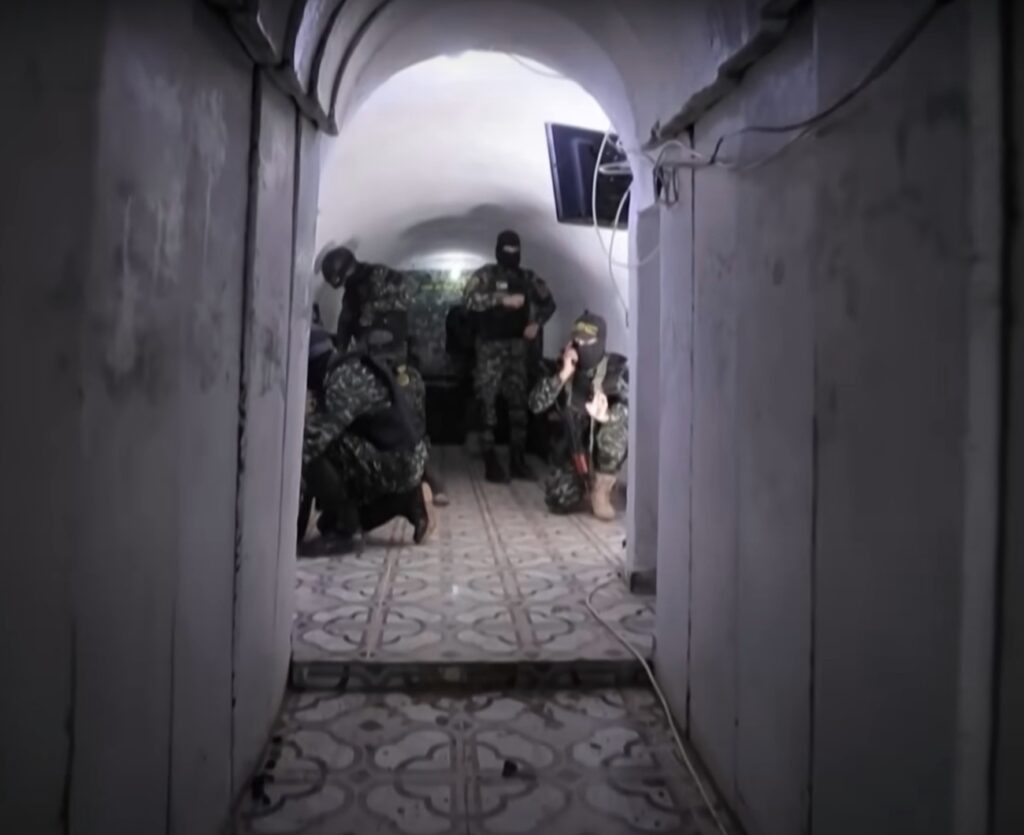 A Gaza transit tunnel in the foreground