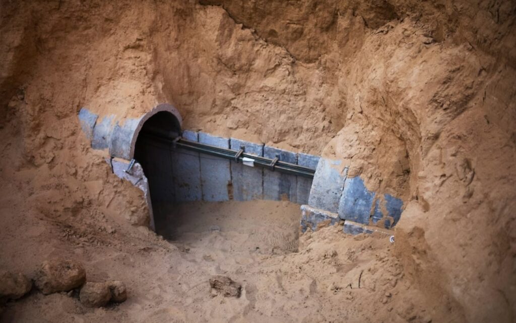 A Gaza tunnel exposed from above