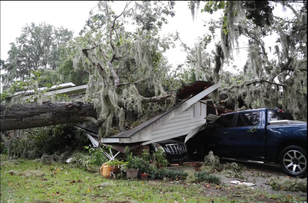 Damage in Georgia from Hurricane Idalia, 2023.