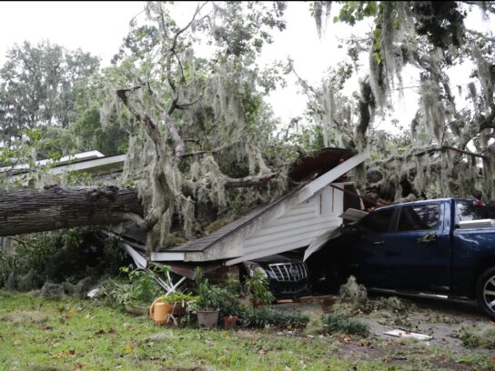 Damage in Georgia from Hurricane Idalia, 2023.