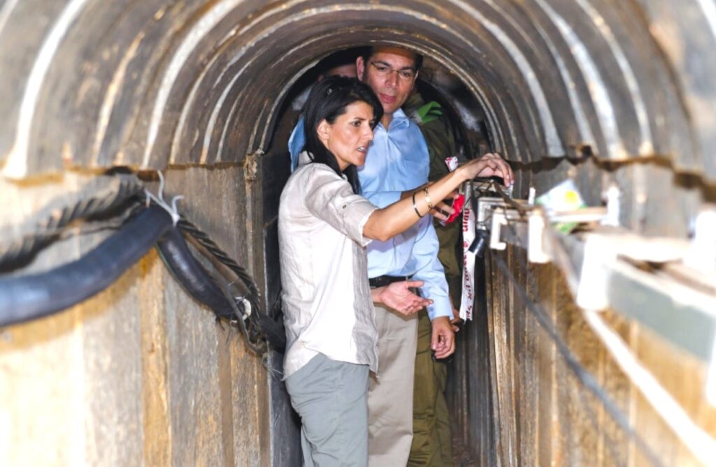 Nikki Haley, US Ambassador to the UN in Gaza tunnel January, 2017
