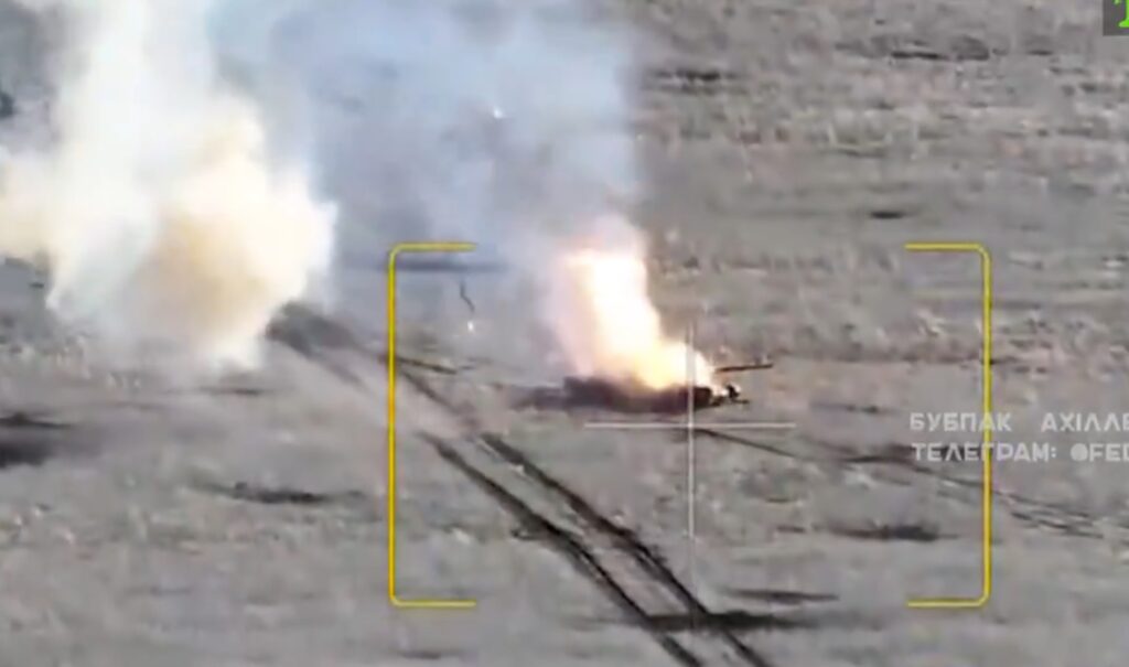 Russian 4.5 M tank destroyed by Ukr drone
