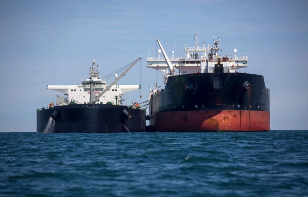 Two oil tankers smuggling sanctioned Russian oil.